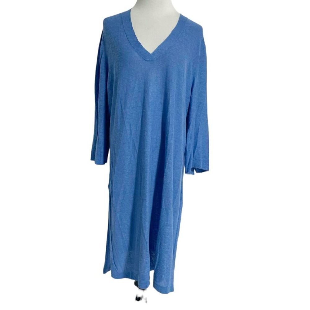 J. Jill Size XL Linen Bled Long Sleeve Dress